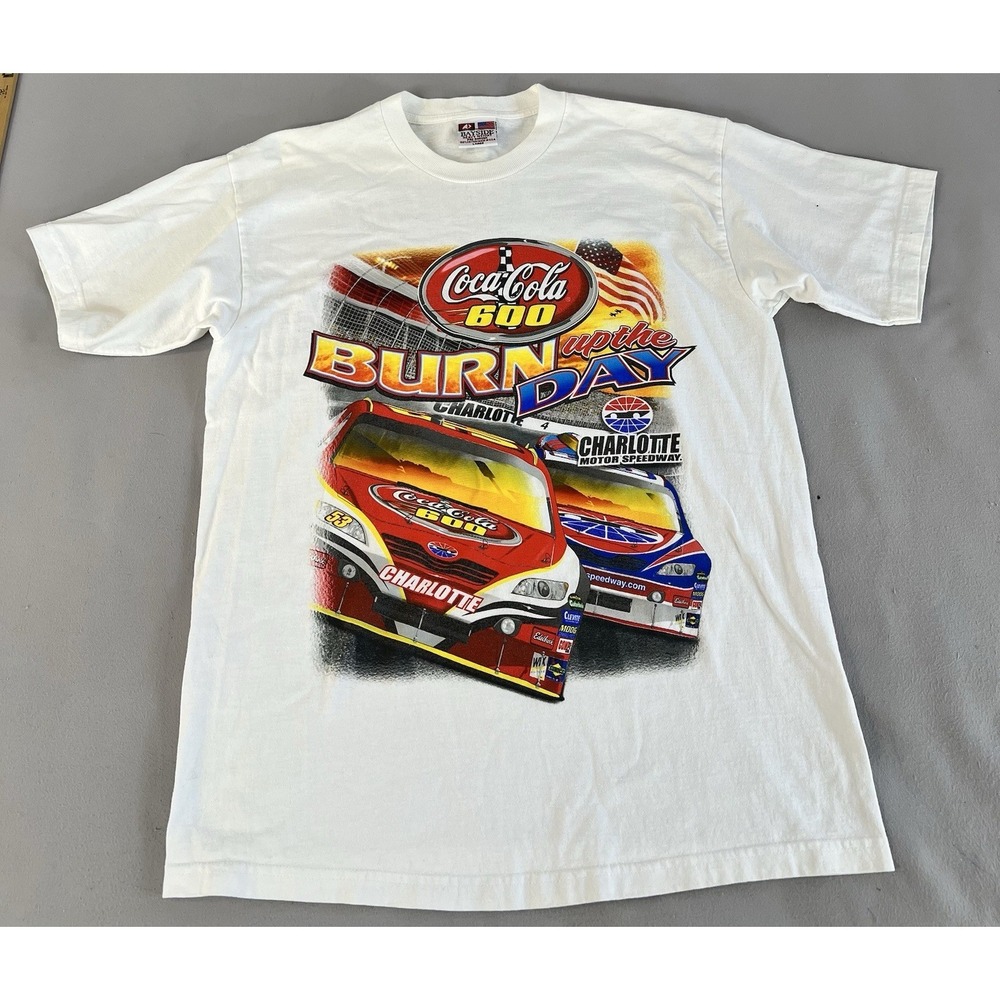 Vintage Bayside T Shirt‎ Coca-Cola 600 Charlotte Sz Large Y2K Made USA